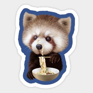 RED PANDA LOVES NOODLE Sticker